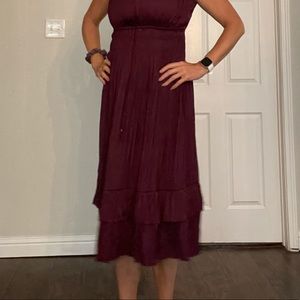 White House Black Market Dressy Rayon Cranberry dress Small worn once